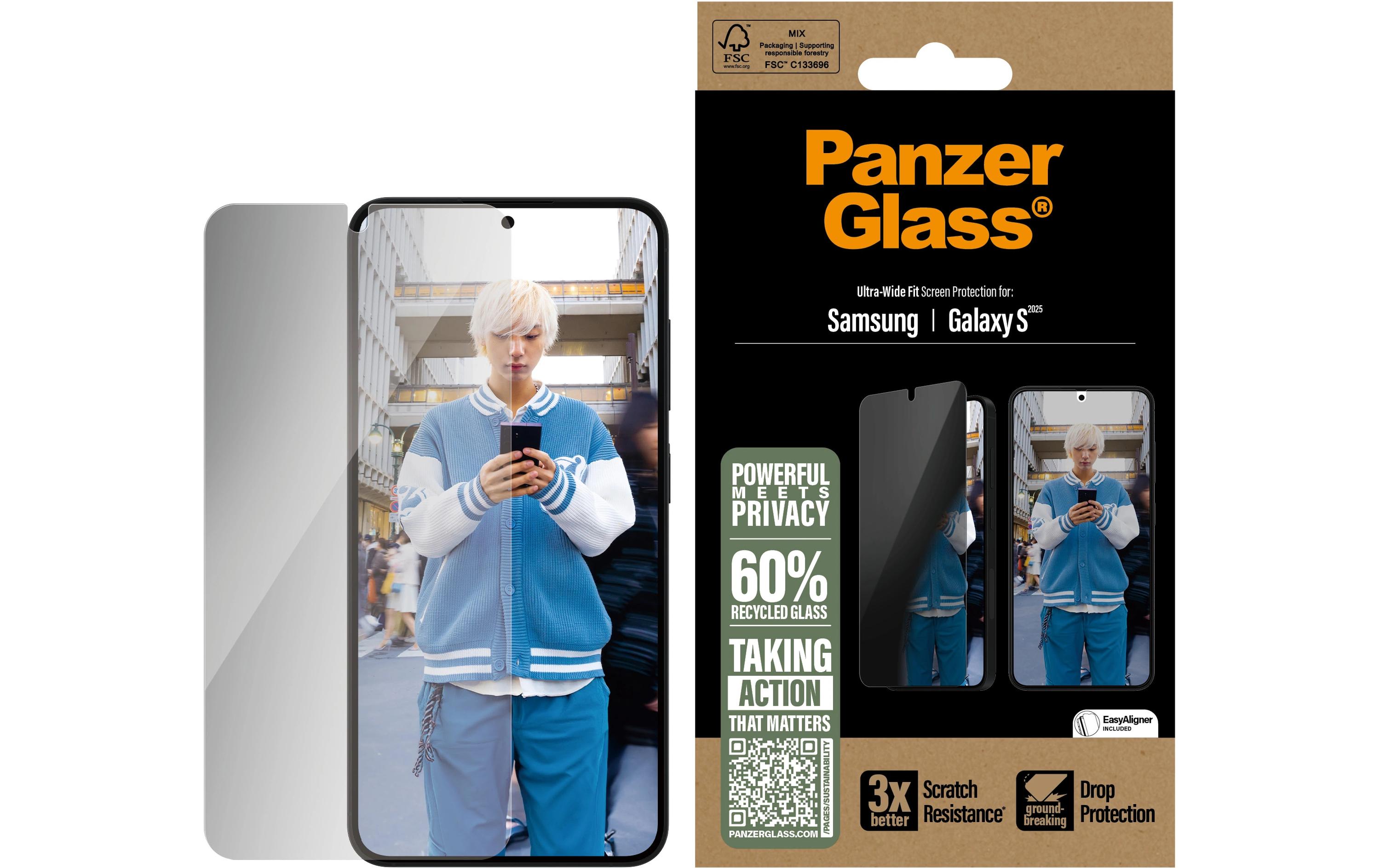 Displayschutz Ultra Wide Fit Privacy Galaxy S25Display-Schutzfolie für das Samsung Galaxy S25 mit Applicator