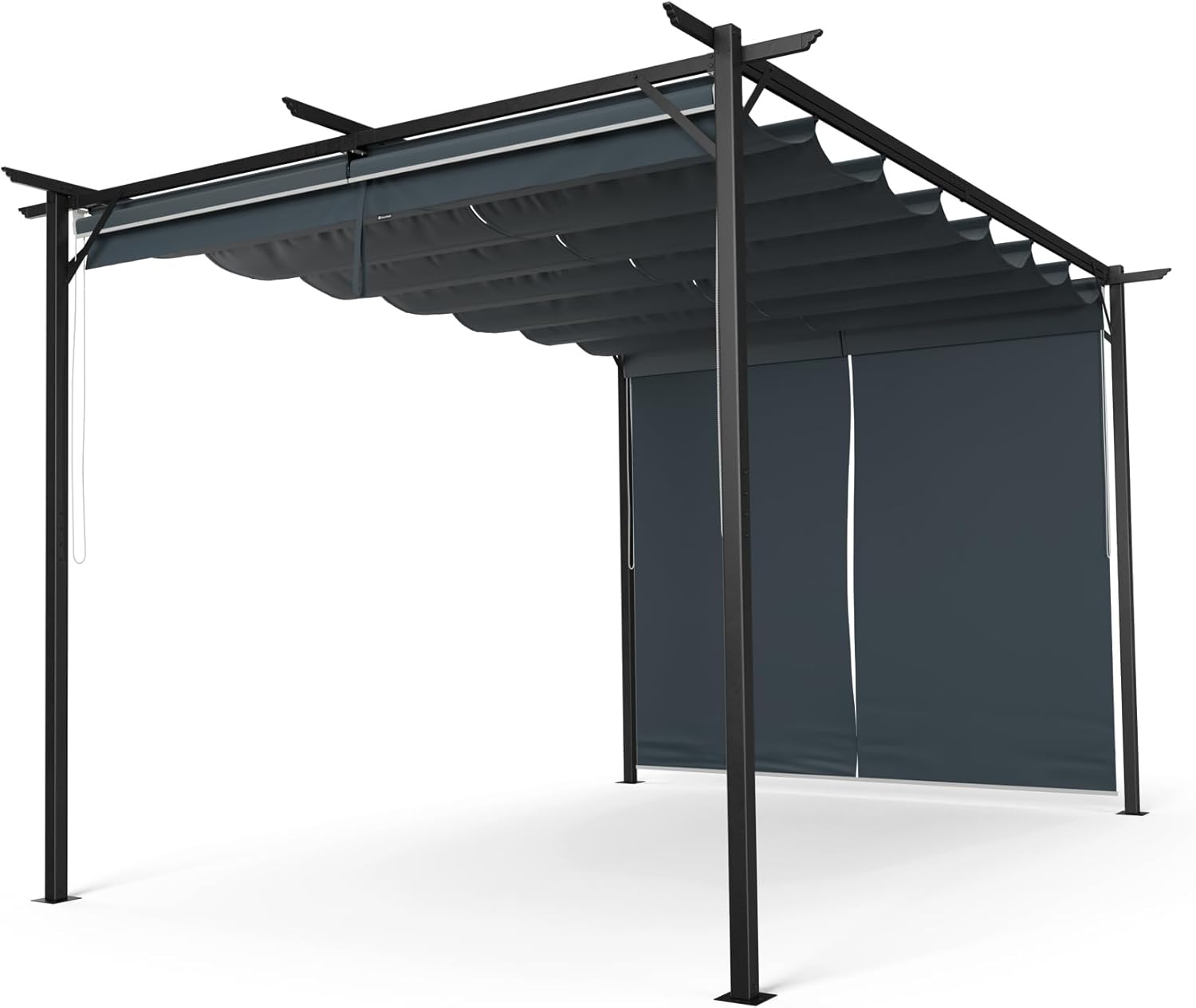 blumfeldt Pergola 3x4 m, Wetterfestes Polyesterdach & Seitliche Jalousien, Pulverbeschichteter Stahlrahmen, Einfache Montage, Stabil & Winterfest Für Ganzjährigen Einsatz