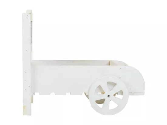 Chariot pour pots de fleurs en bois blanc 38x31,5x24h