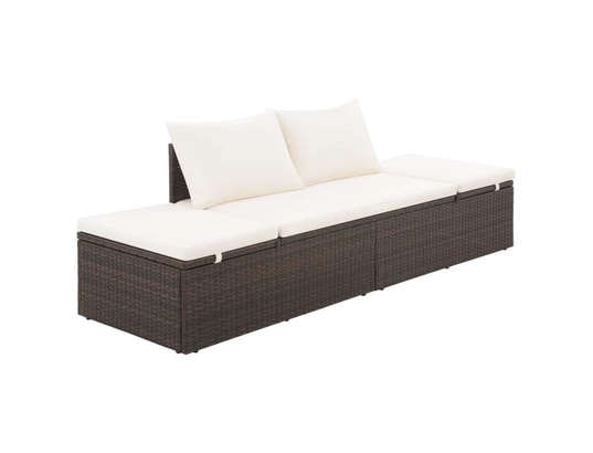 VIDAXL - Lit de jardin marron 195x60 cm résine tressée