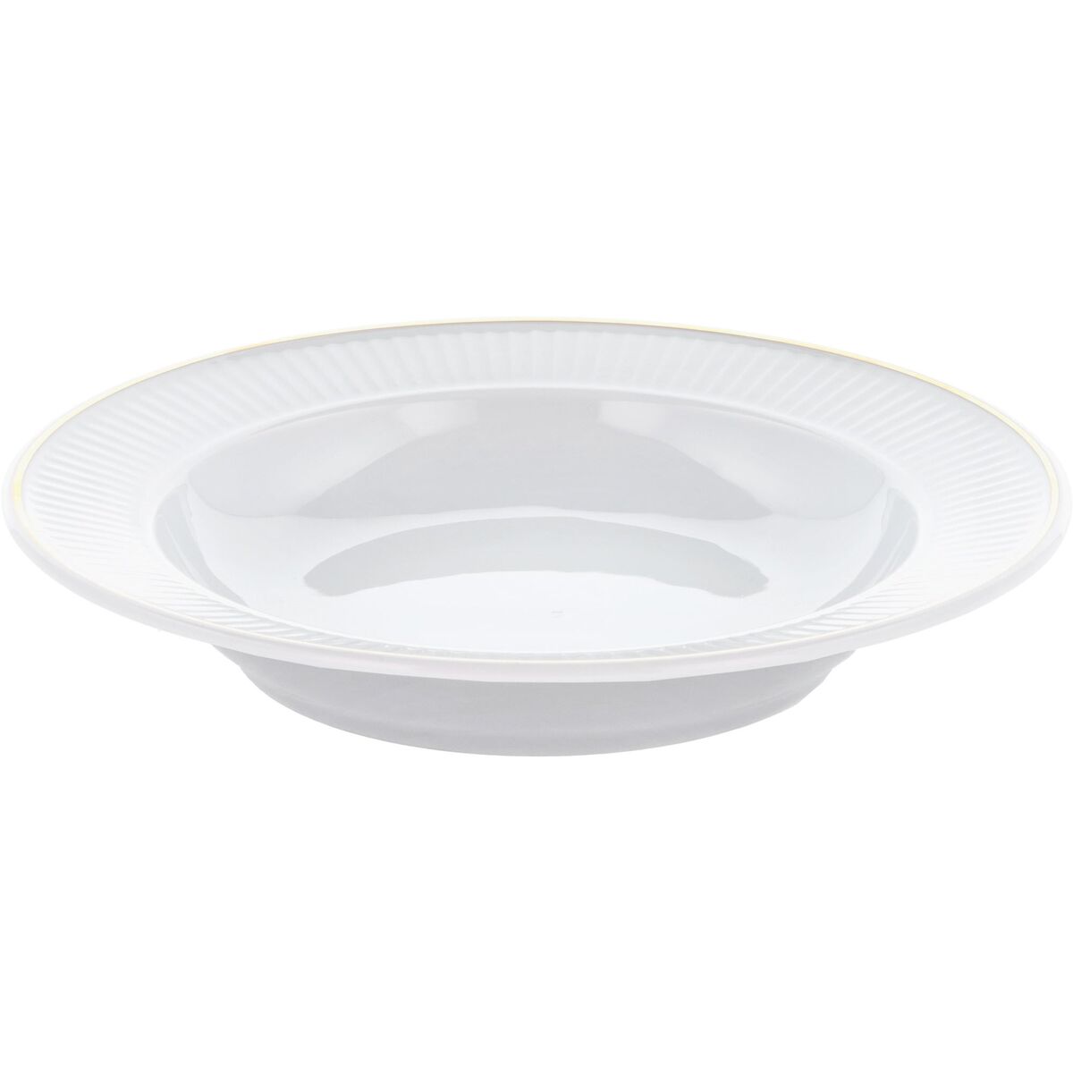 Plissé dyp tallerken 22 cm, hvit/gull