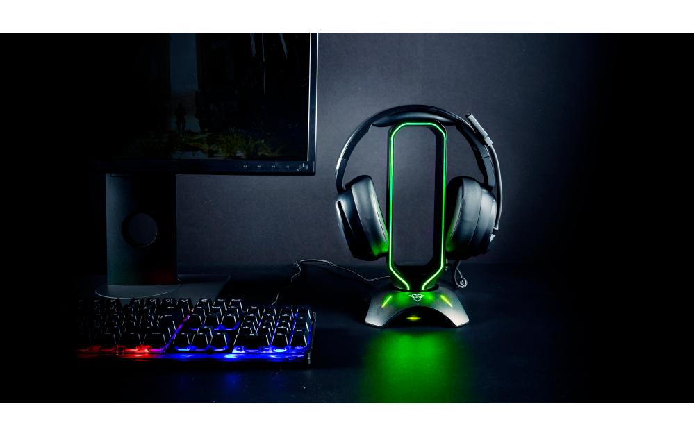 Kopfhörerständer GXT 265 Cintar RGB SchwarzGaming-Headset Ständer mit RGB-Beleuchtung