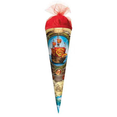 Roth Motiv-Schultüte Piratenschiff mit Tüllverschluss, rund, 22 cm