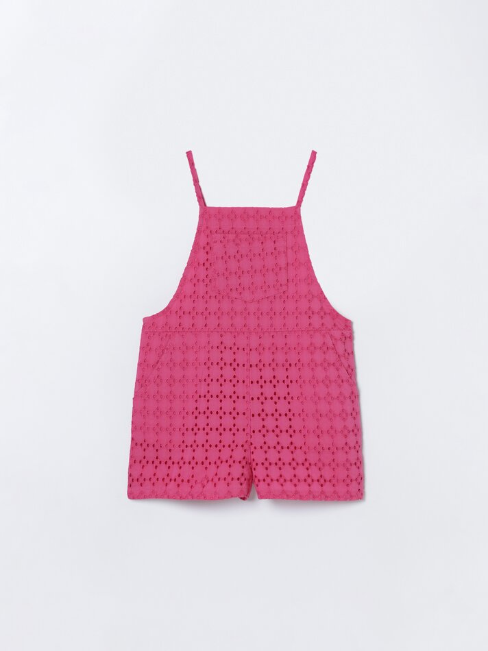 Babador suíço bordado - Rosa