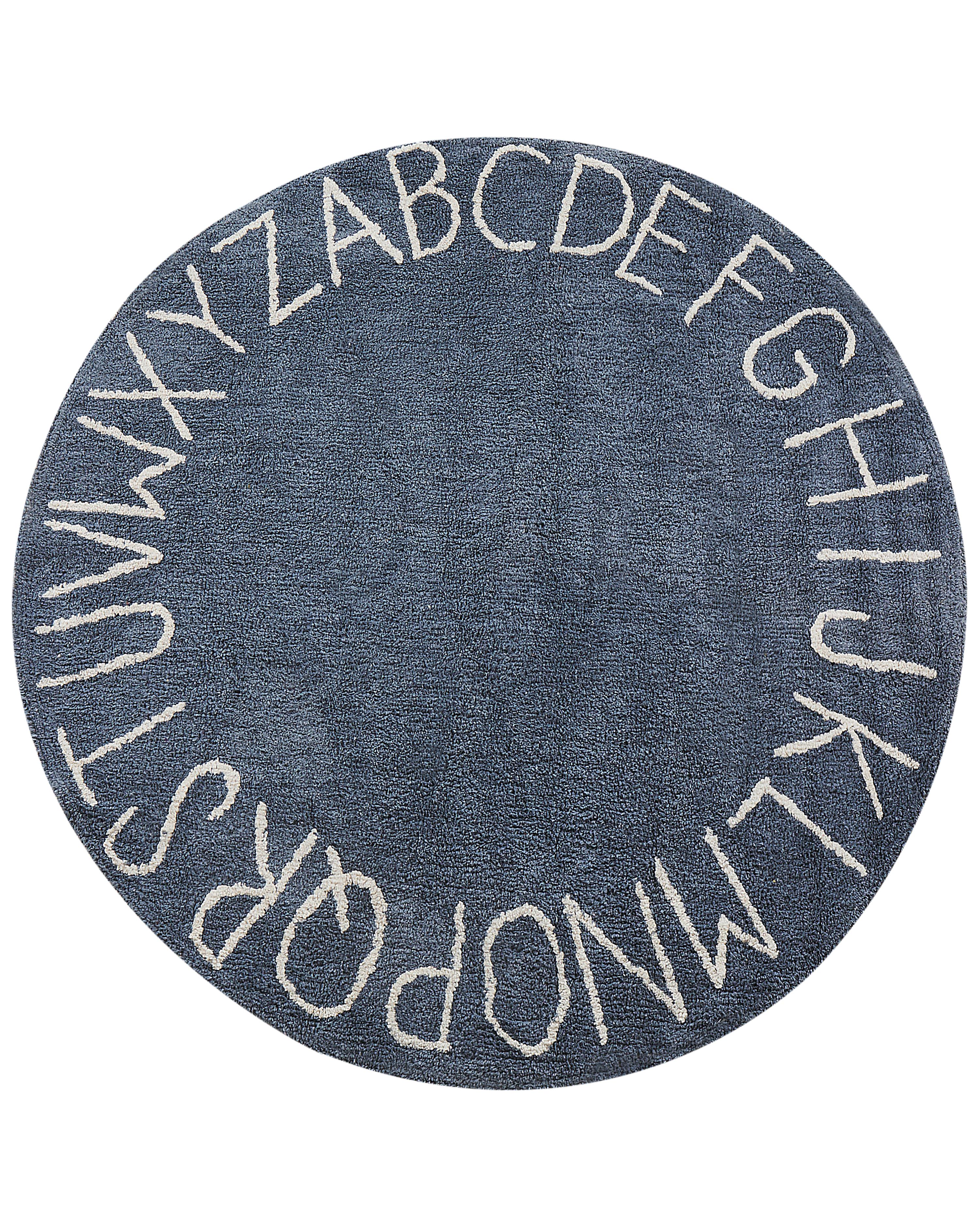 Kindervloerkleed VURGUN Donkerblauw ø 120 cm Katoen