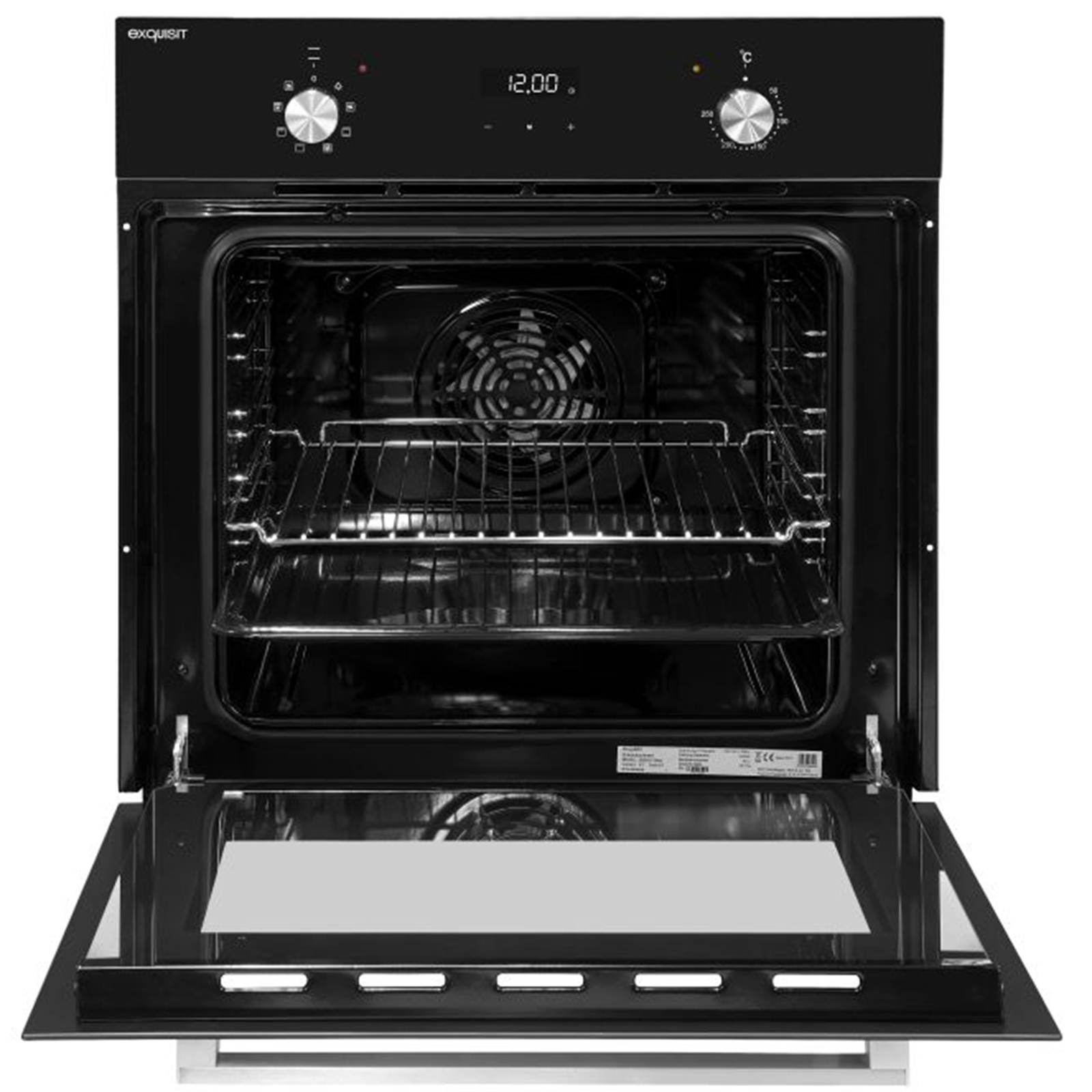 EXQUISIT Einbau-Backofen EBE 657-2H - schwarz - A
