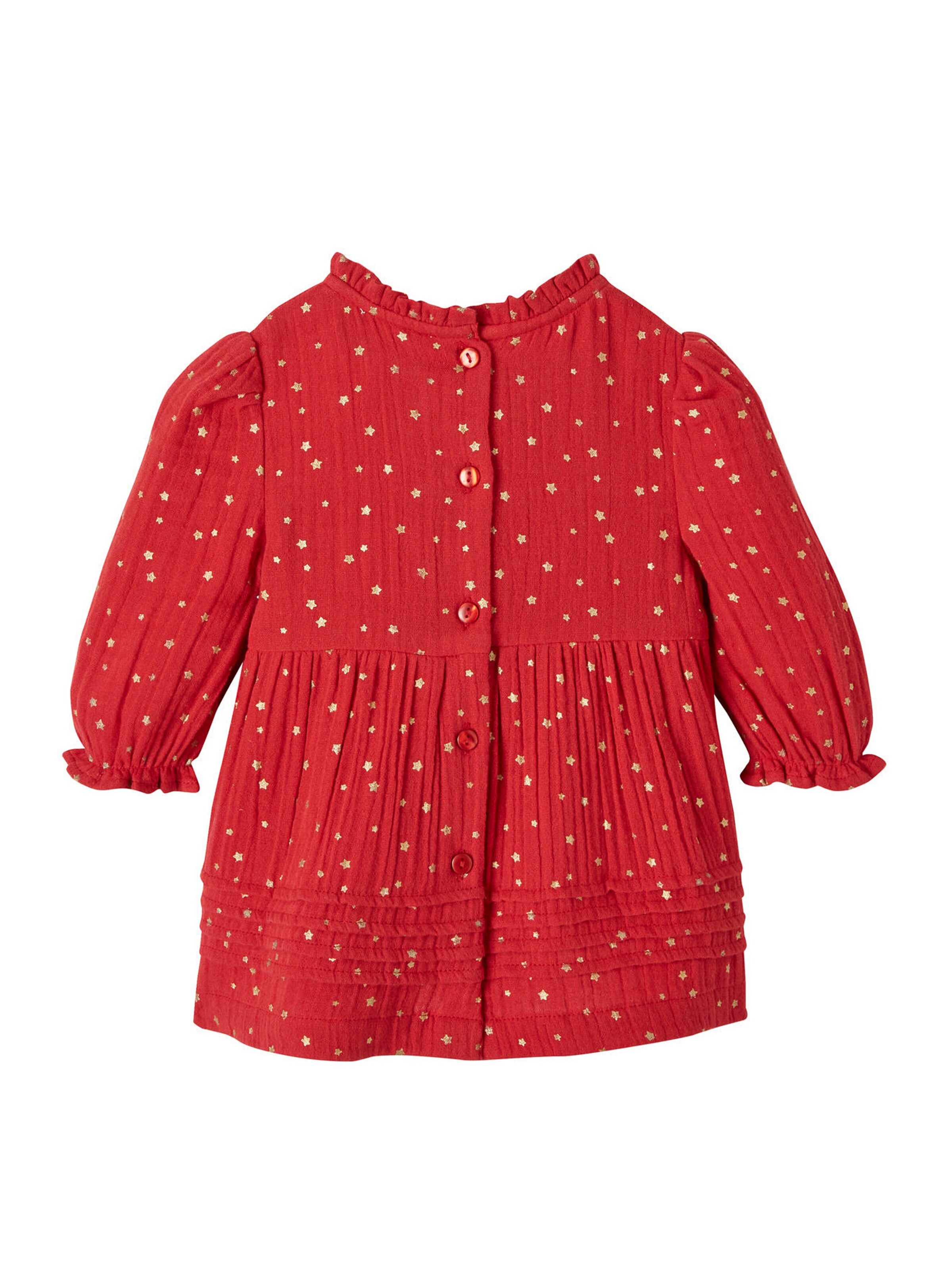 Vertbaudet Baby Kleid mit Sternen pack rot/marine