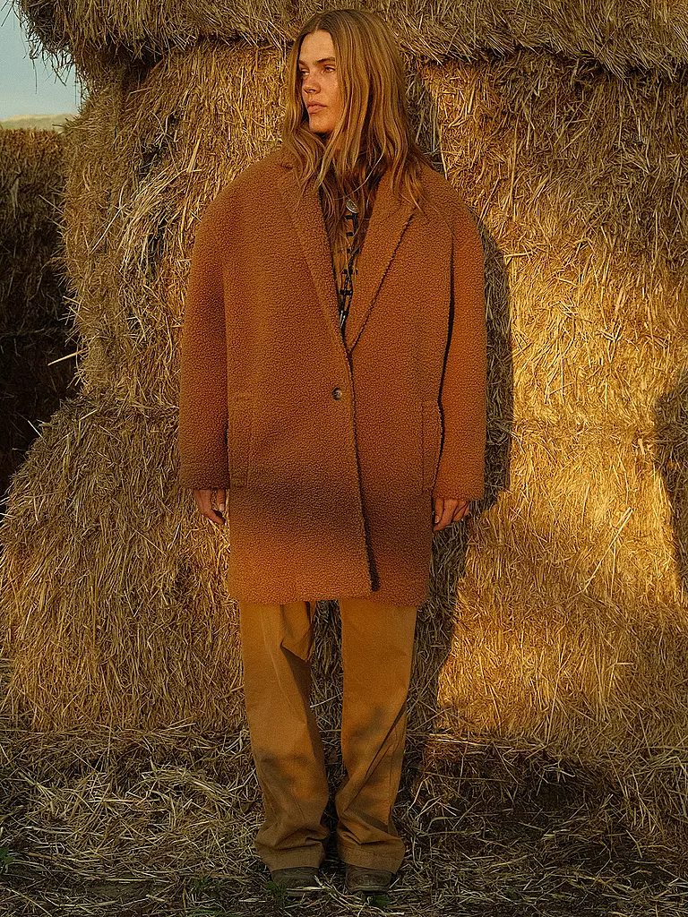 PENN&INK Mantel in Felloptik camel