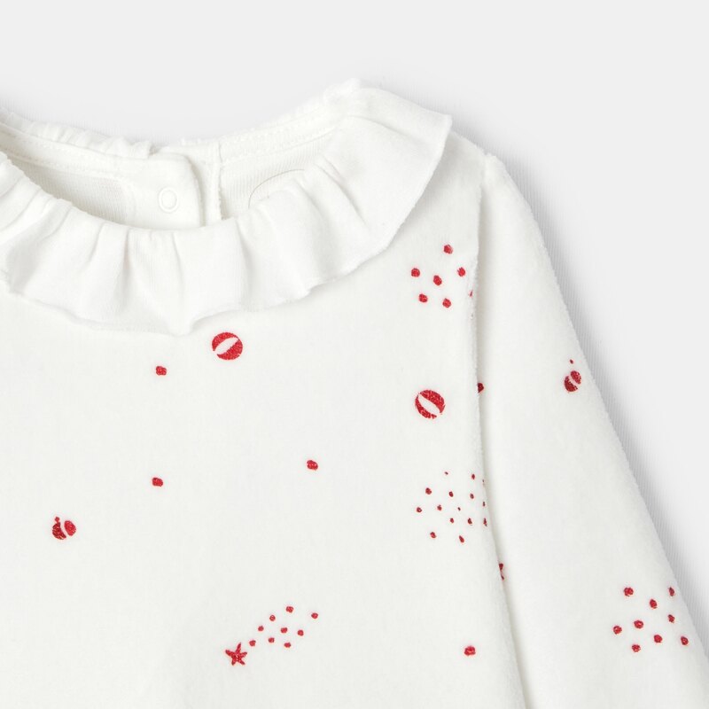 Dors-bien de Noël en velours blanc mixte Absorba Blanc