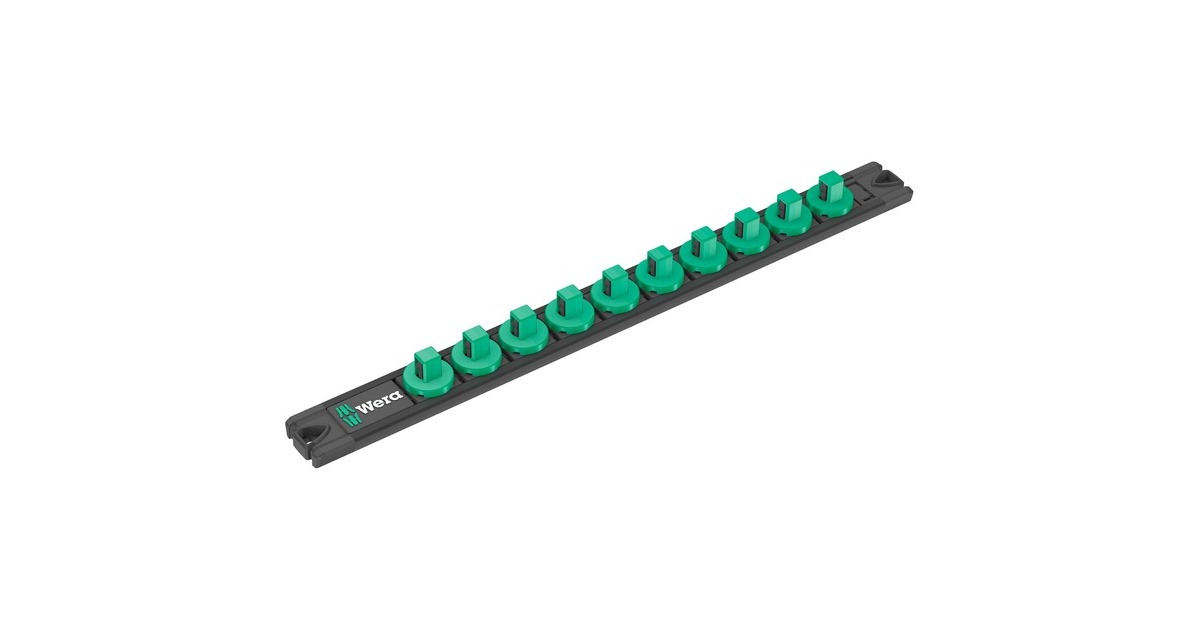 Wera9608 Dop-magneetstrip B Impaktor Imperial 1 dopsleutel  (Zwart/groen, 9‑delig)