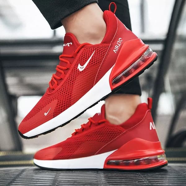 Mens Womens Gym Trainers Comfy Casual Sports Athletic Running Shoes UK 8.5 / EUR 43 Red