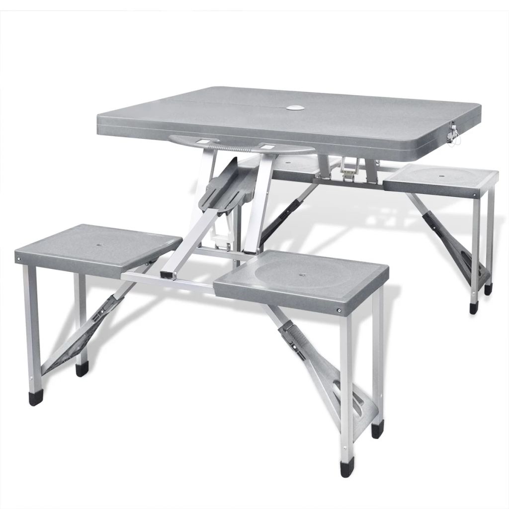 Conjunto de mesa dobrável para camping Vidaxl 30x27x40cm