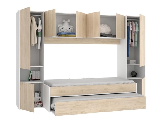 VENTE-UNIQUE - Lit enfant Lit gigogne avec pont de lit selena - 90 x 190 cm - coloris...