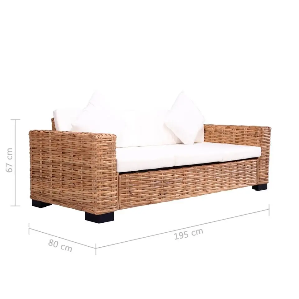 vidaXL - Tuinbank - Wit - Rattan