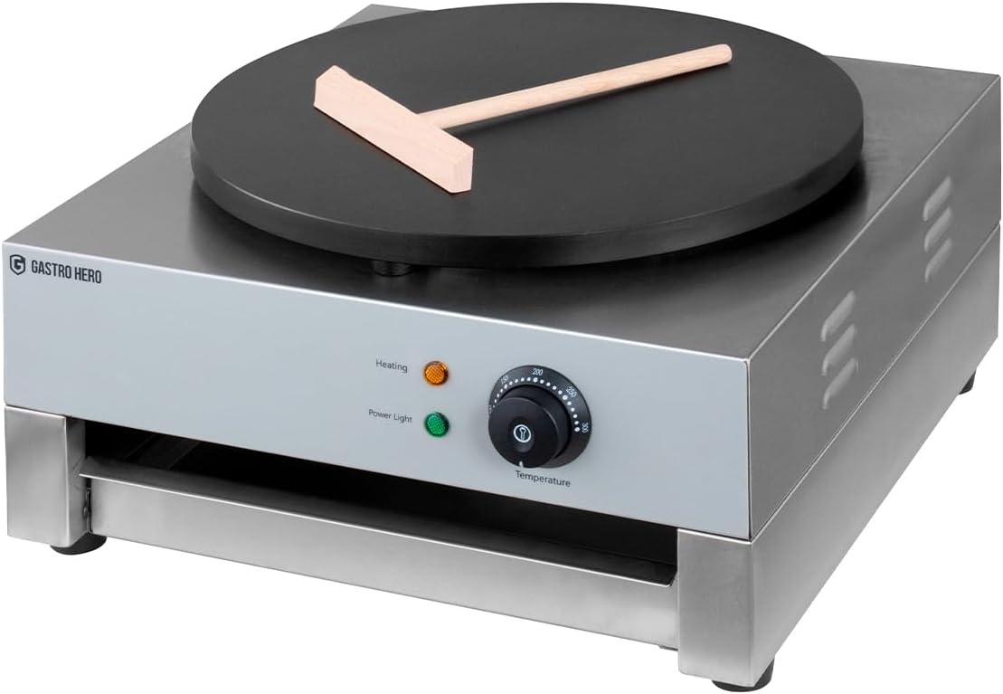 Elektro Crêpes Eisen I Crepes Maker Ø 40 cm Teflonbeschichtet I Crepe Maschine für Gastronomie mit Temperaturregelung I Instant Crepe Maker