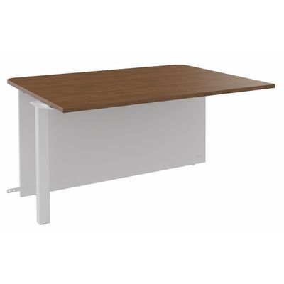 Banque d'accueil Module intermédiaire PMR OLA - L140 x H72,5 x P115 cm - structure blanc perle, plateau noyer