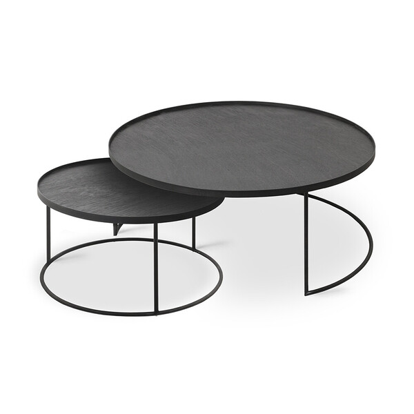 Ethnicraft - Round tray coffee table - set van 2 - large
