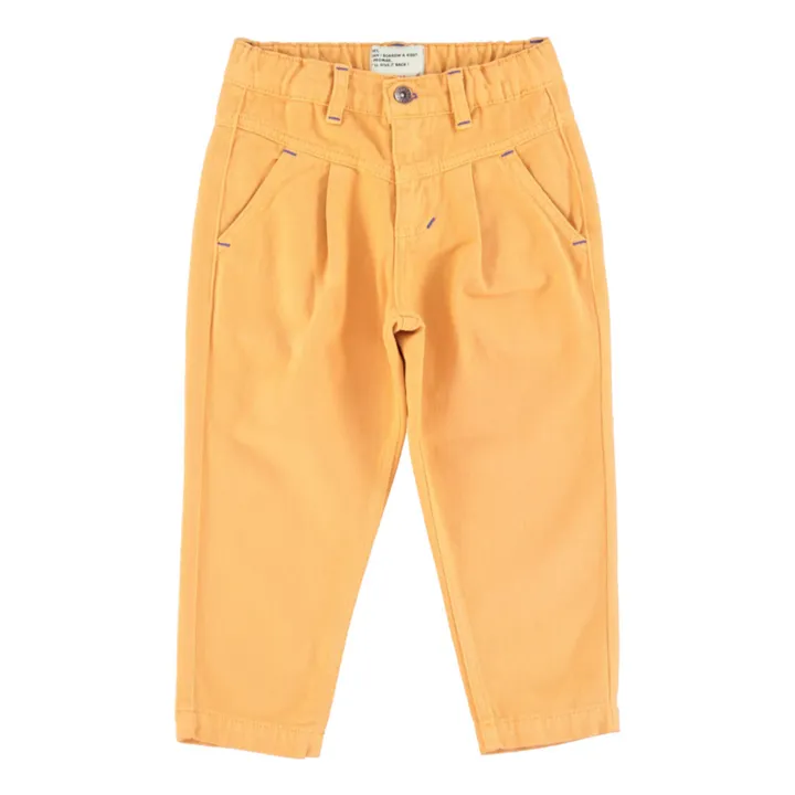 Piupiuchick Pantalon Mom fit Coton Bio | Jaune moutarde