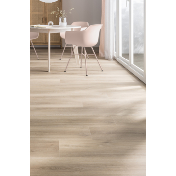 Le Noir & Blanc click PVC Madero rechte stroken naturel eiken houtlook incl. geïntegreerde ondervloer