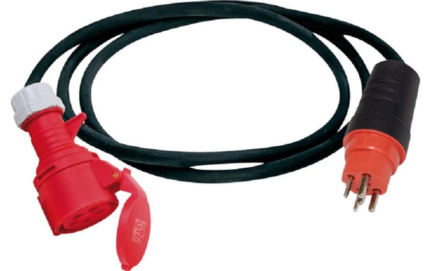 Adapterleitung 1.5 m T25 - CEE, SchwarzT25 Stecker auf CEE 5 Kupplung, H07RN-F 5G2.5mm2, 400 V mit 1.5 m langem Kabel