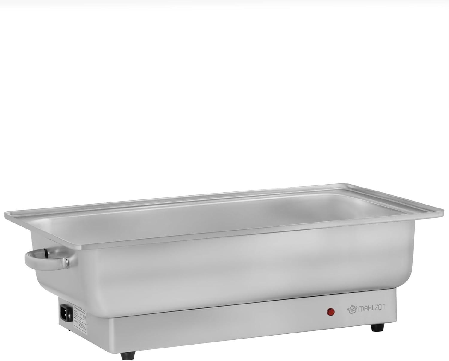 Mahlzeit elektrischer Edelstahl Chafing Dish mit GN 1/1 | 9 Liter | bis 80°C | Speisenwärmer mit Rolltop, Buffetwärmer | Warmhaltebehälter Essen, Wärmebecken elektrisch für Buffet und Catering