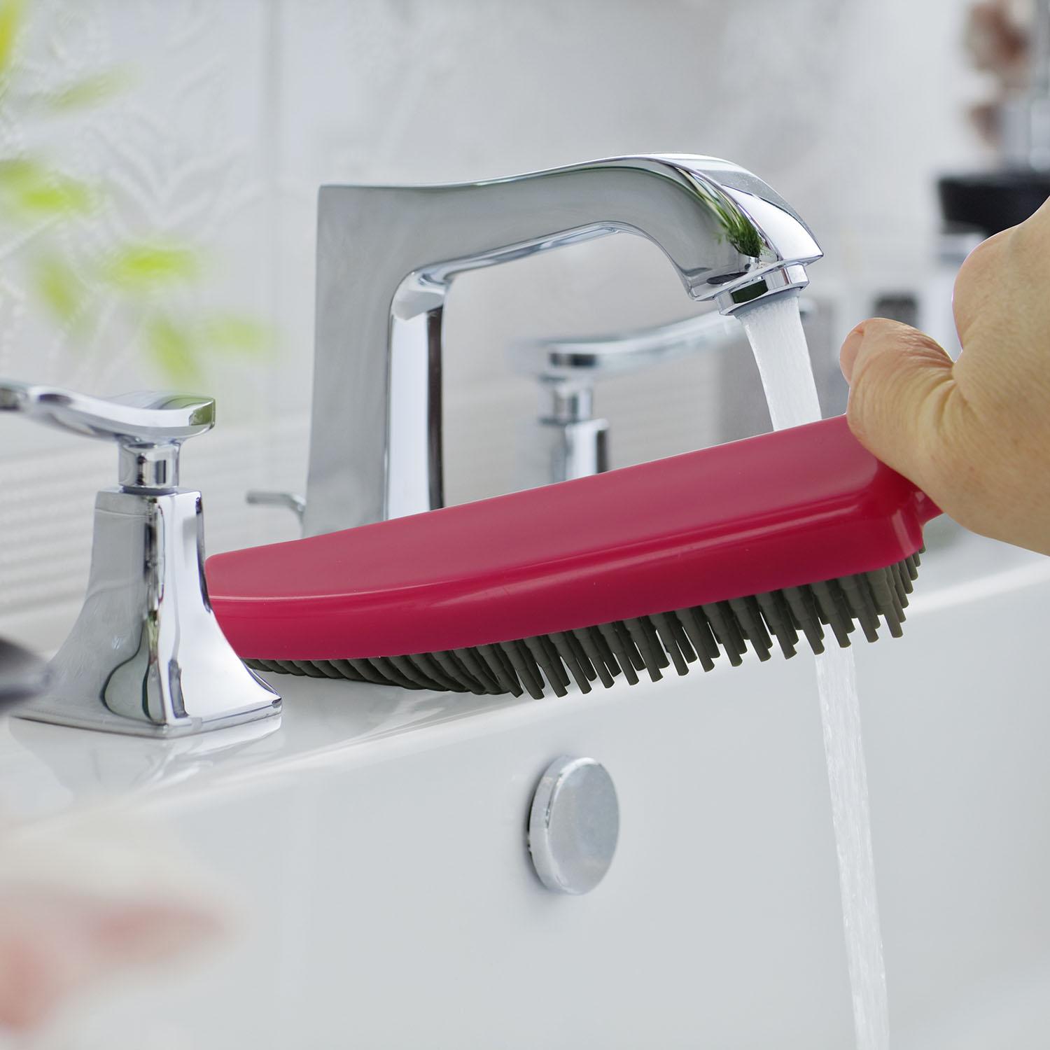BROSSE DE NETTOYAGE AVEC RACLETTE CAOUTCHOUC