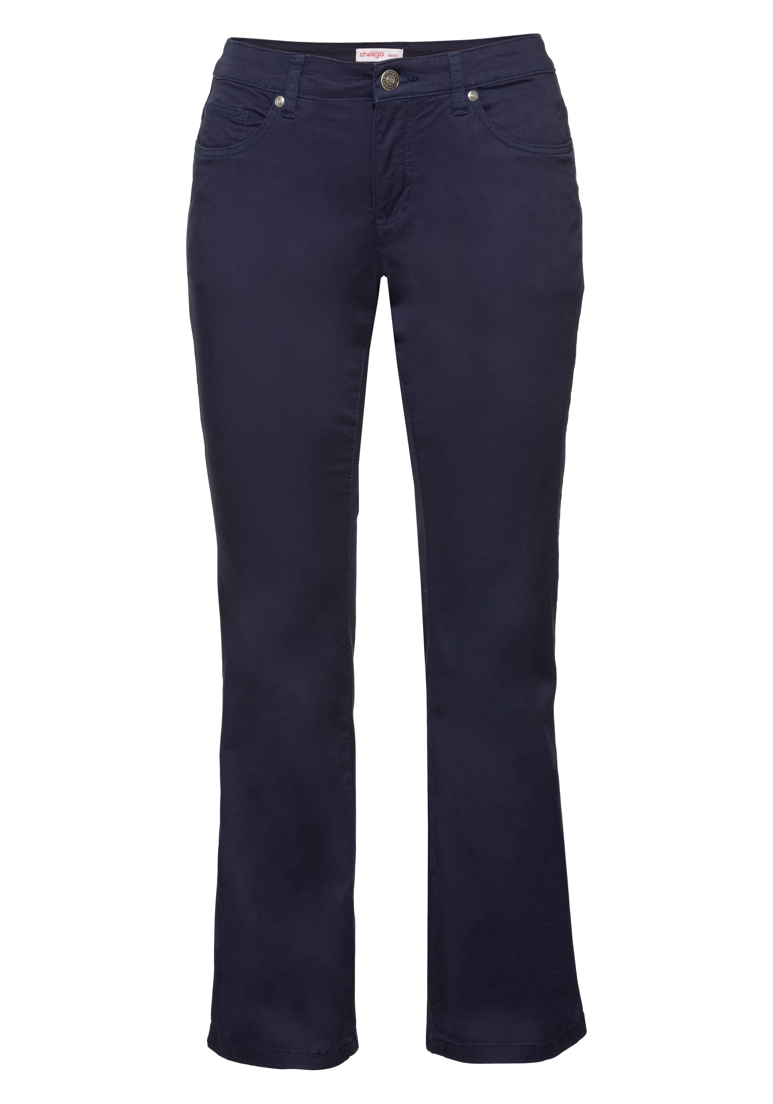 Bootcut-Hose aus elastischem Baumwoll-Twill