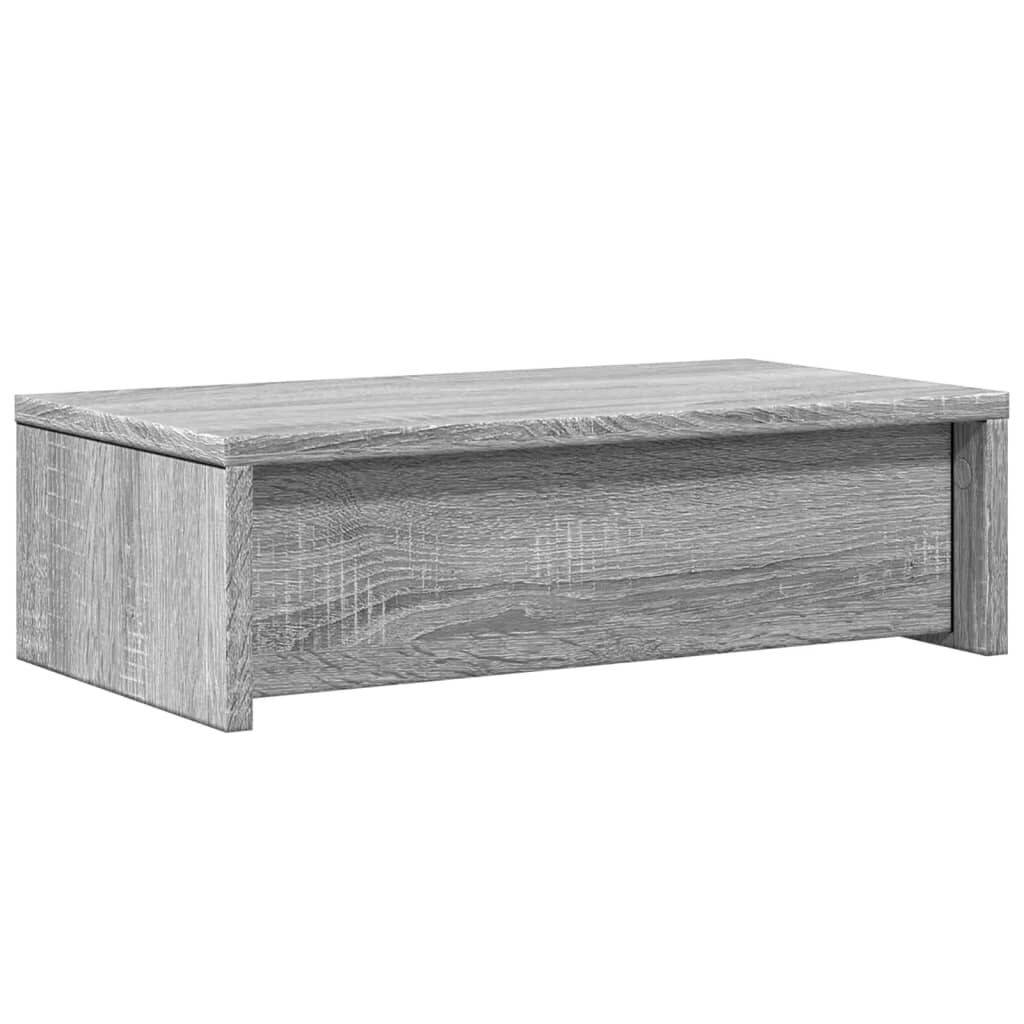 vidaXL Monitorstandaard met lades grijs sonoma eiken 50x27x15 cm