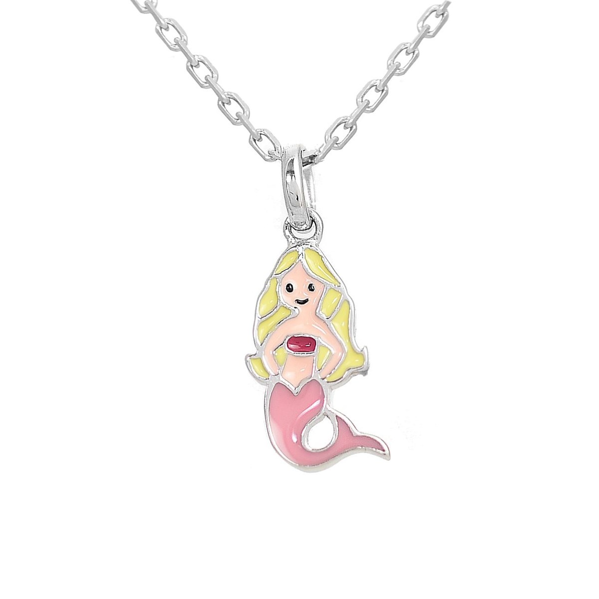 Collier sirène émail coloré Argent 925 Rhodié
