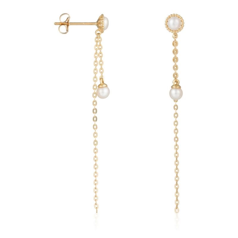 Boucles d'oreilles Or jaune  et perles