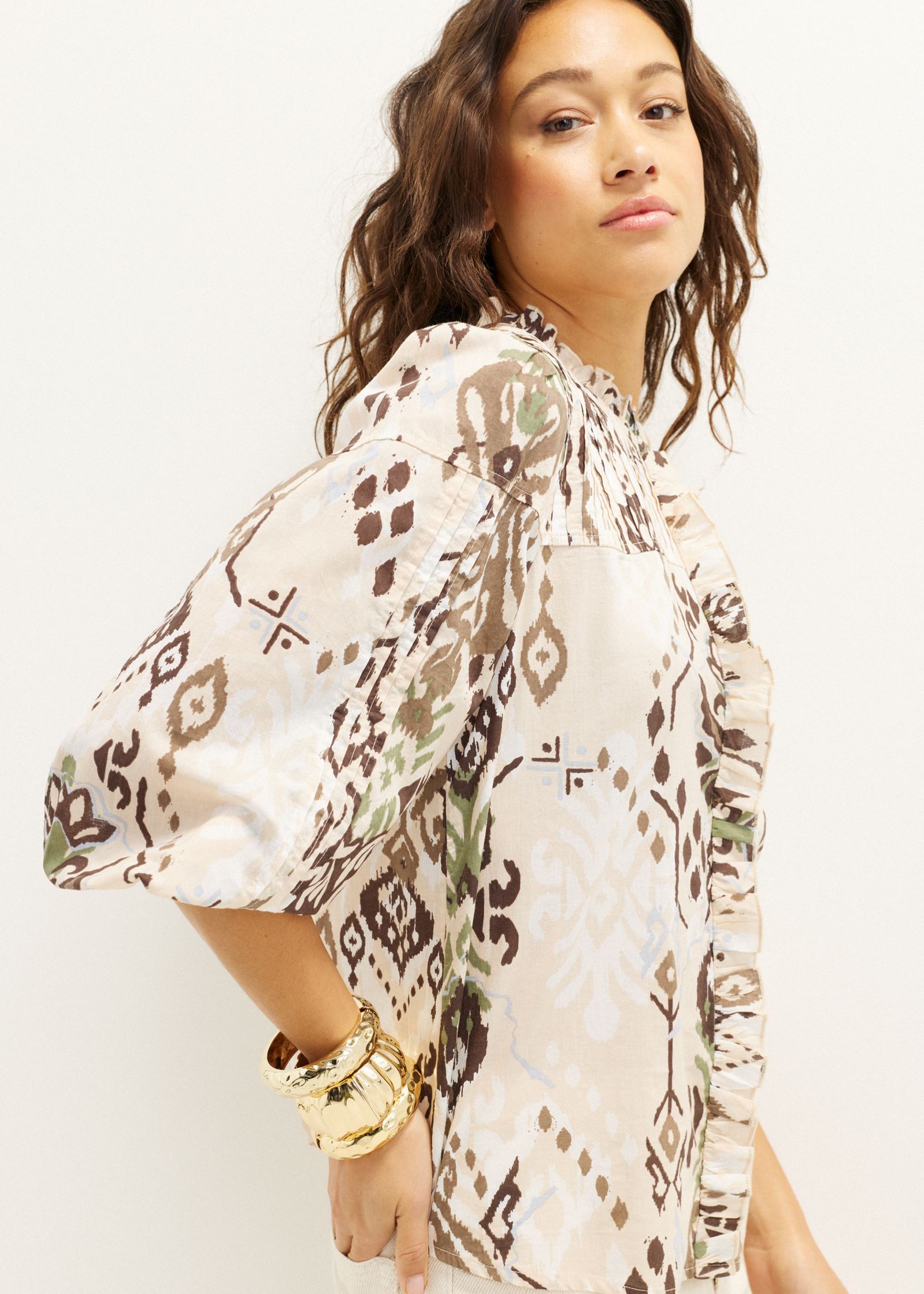 Blouse met driekwart mouwen
