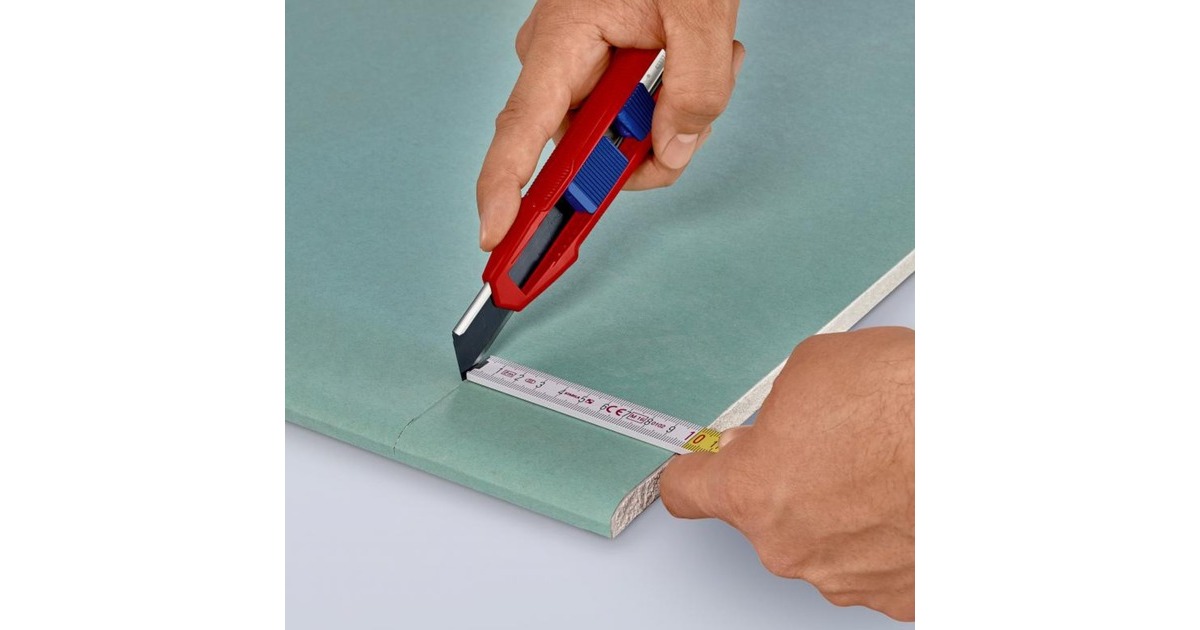 KNIPEXCutiX Universele mes stanleymes  (Rood/blauw, incl. 2 mesbladen)