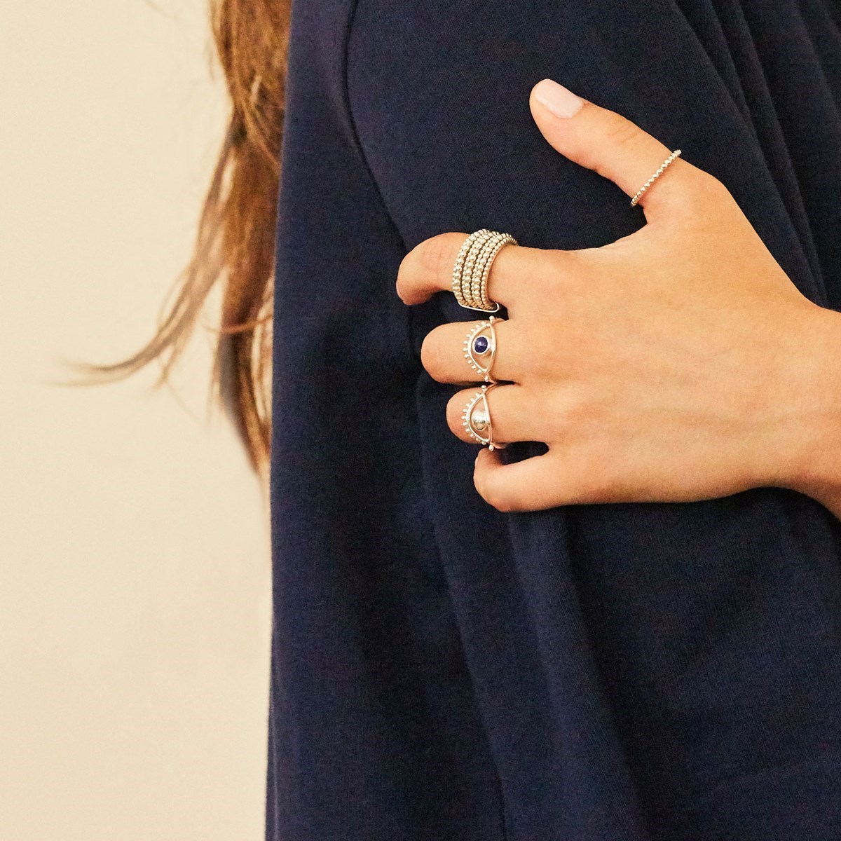 Bague oeil en argent et lapis lazuli AJNA