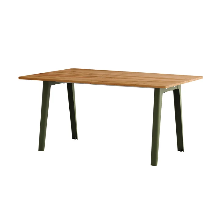 TipToe - NEW MODERN Esstisch 95 x 160 cm, recyceltes Altholz / rosemary green