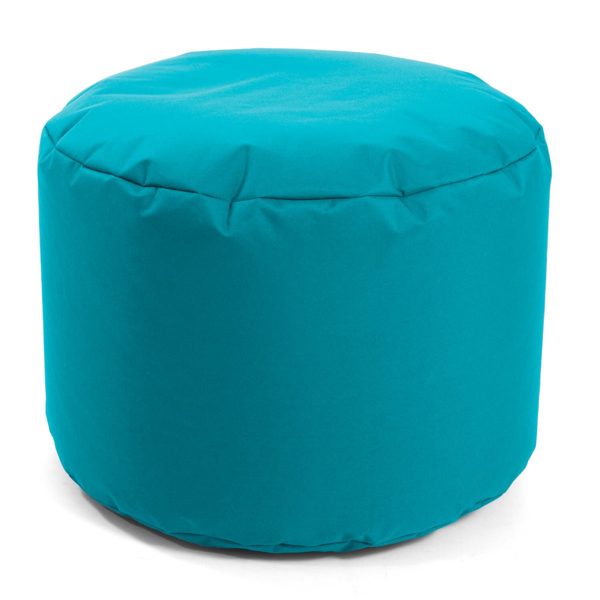 Buitenpoef, kruk 60x40cm in blauw, turquoise voor balkon en tuin 'The Relaxing Pouf' ronde kruk, vloerkussen, voetenbankje, poef, voetenbankje en bijzettafel met EPS-korrelvulling, geschikt voor binnengebruik
