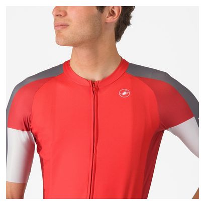 Maillot à Manches Courtes Castelli Entrata 6 Homme Bleu Rouge Bordeaux