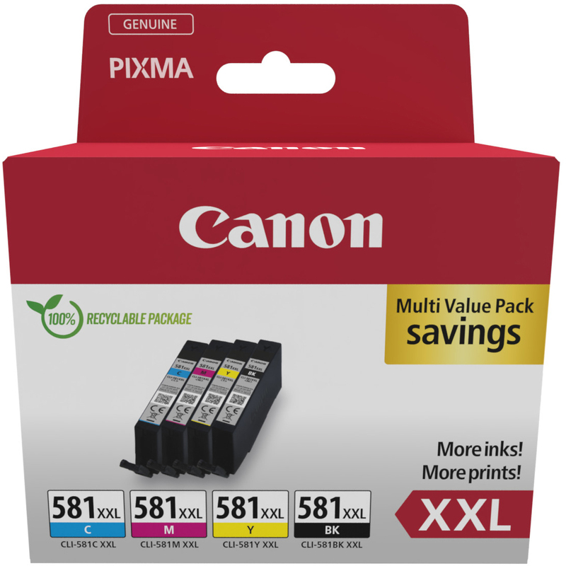 Canon CLI-581XXL BK/C/M/Y Tintenpatronen Multipack, cyan, gelb, magenta, schwarz