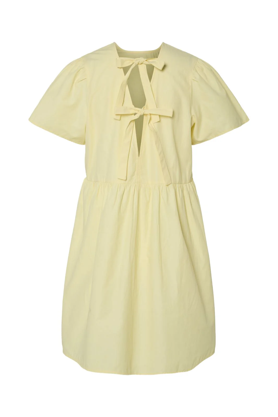 Pieces Pcula Ss O-Neck Reversible Bow Dress 4704159 mellow yellow