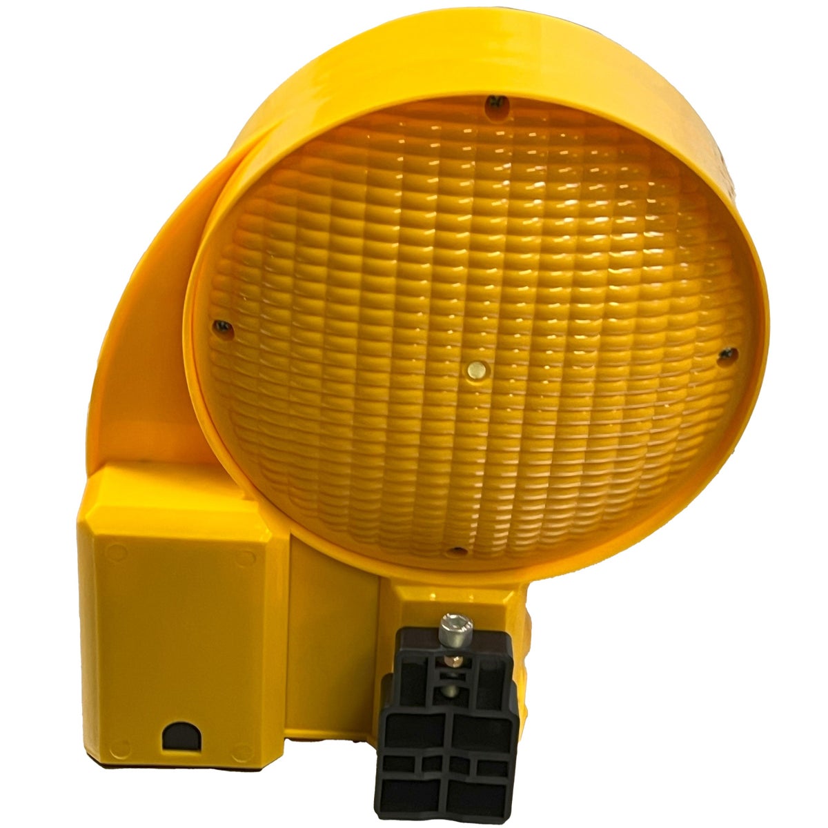 UVWARN zwaailicht, gele LED + 1 batterij, 6 volt, 200mm lens, L6, DIN EN12352, enkelzijdig / rode behuizing