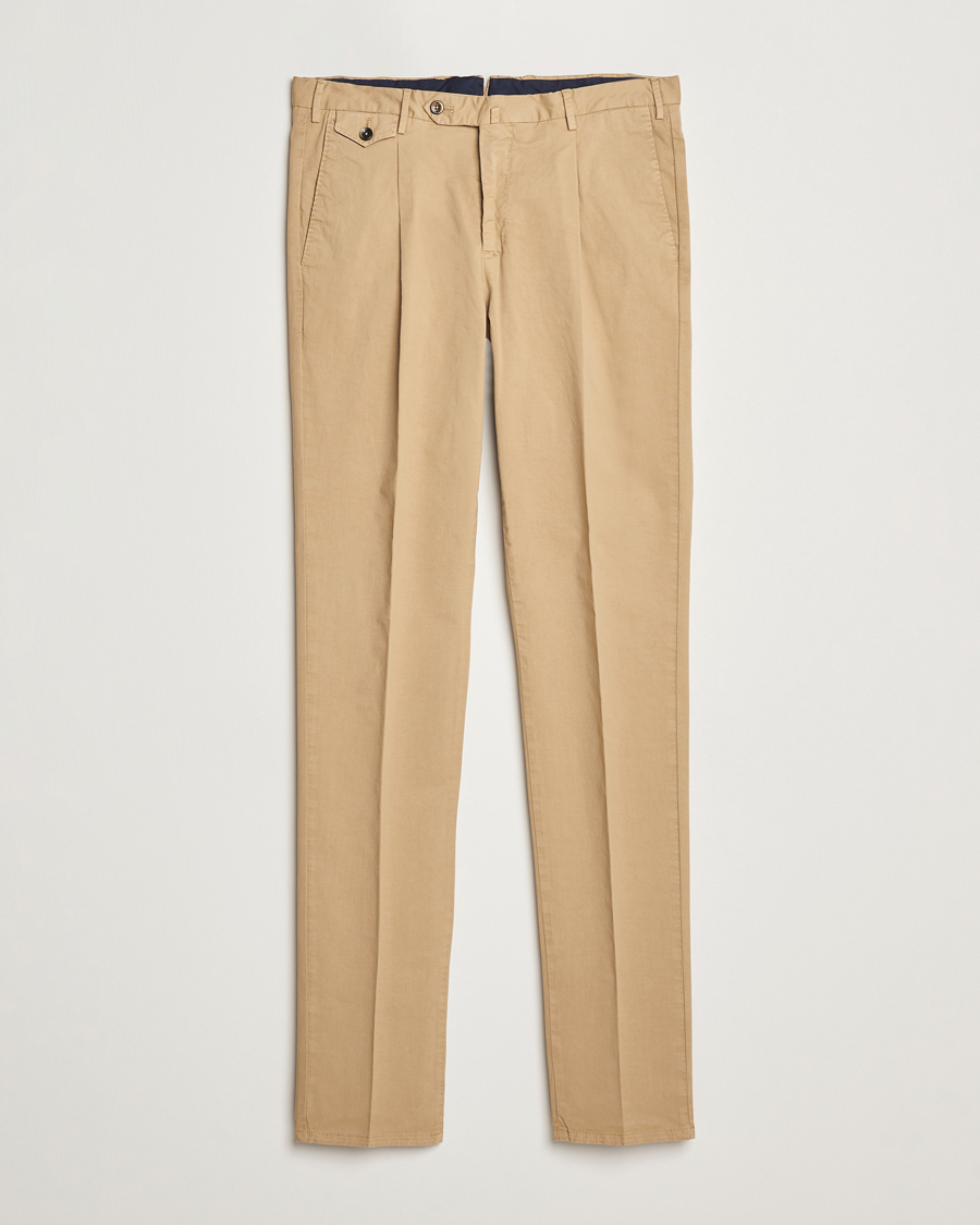PT01 Gentleman Fit Cotton/Stretch Trousers Beige