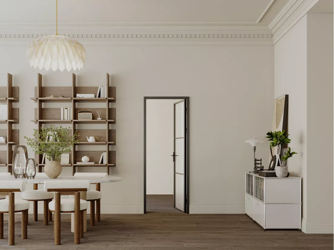 Bloc porte réversible en aluminium et verre trempé dépoli - H204 x L83 cm - Noir - MASERU