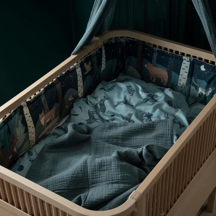 Sebra - Baby-Bettnestchen, quadratisch abgesteppt / jetty beige