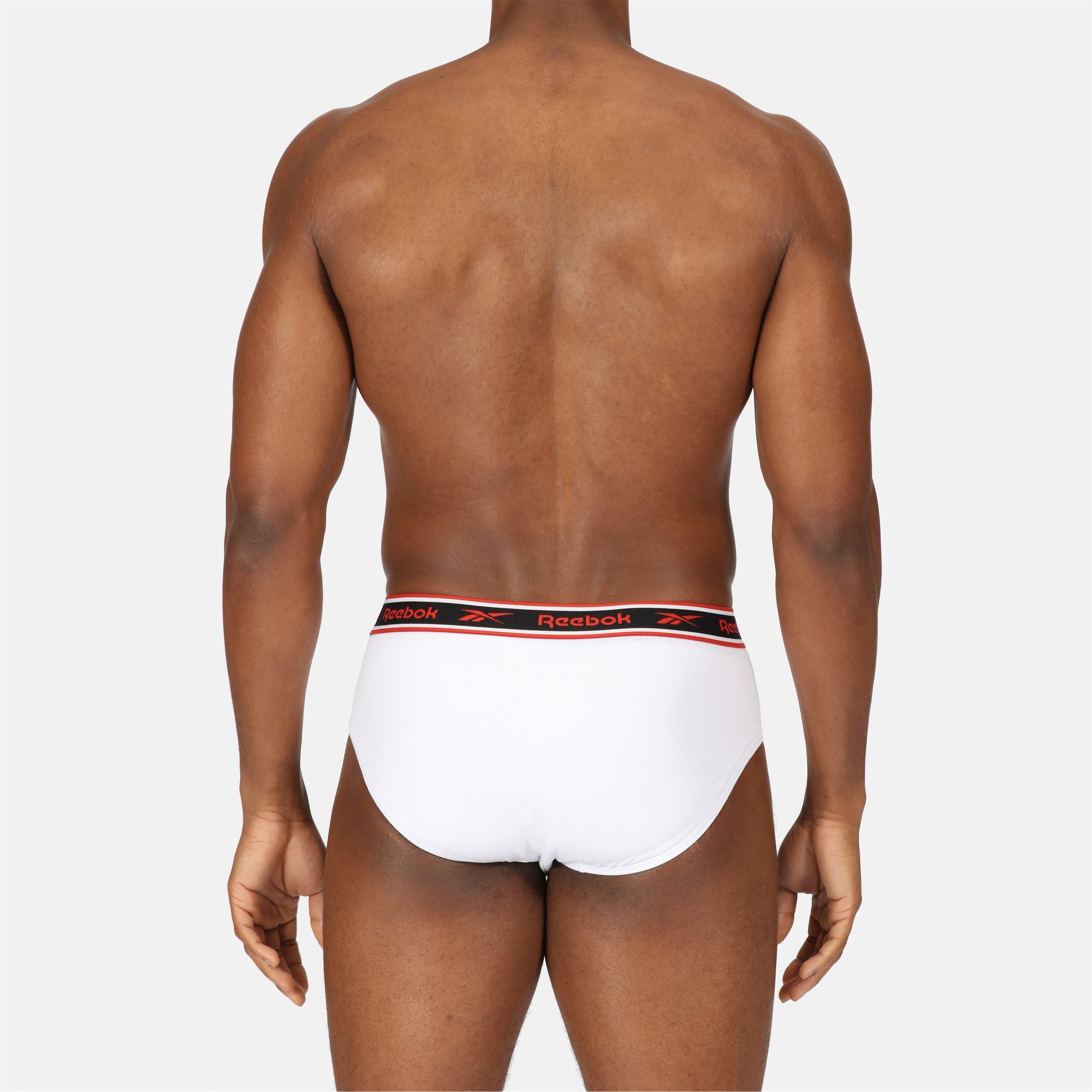 Reebok 3 Pack Cotton Elastane Briefs Mens