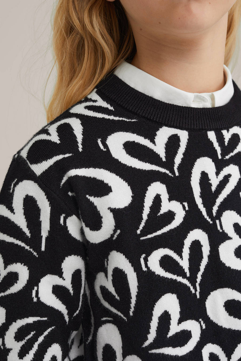 WE Fashion trui zwart fijn gebreid