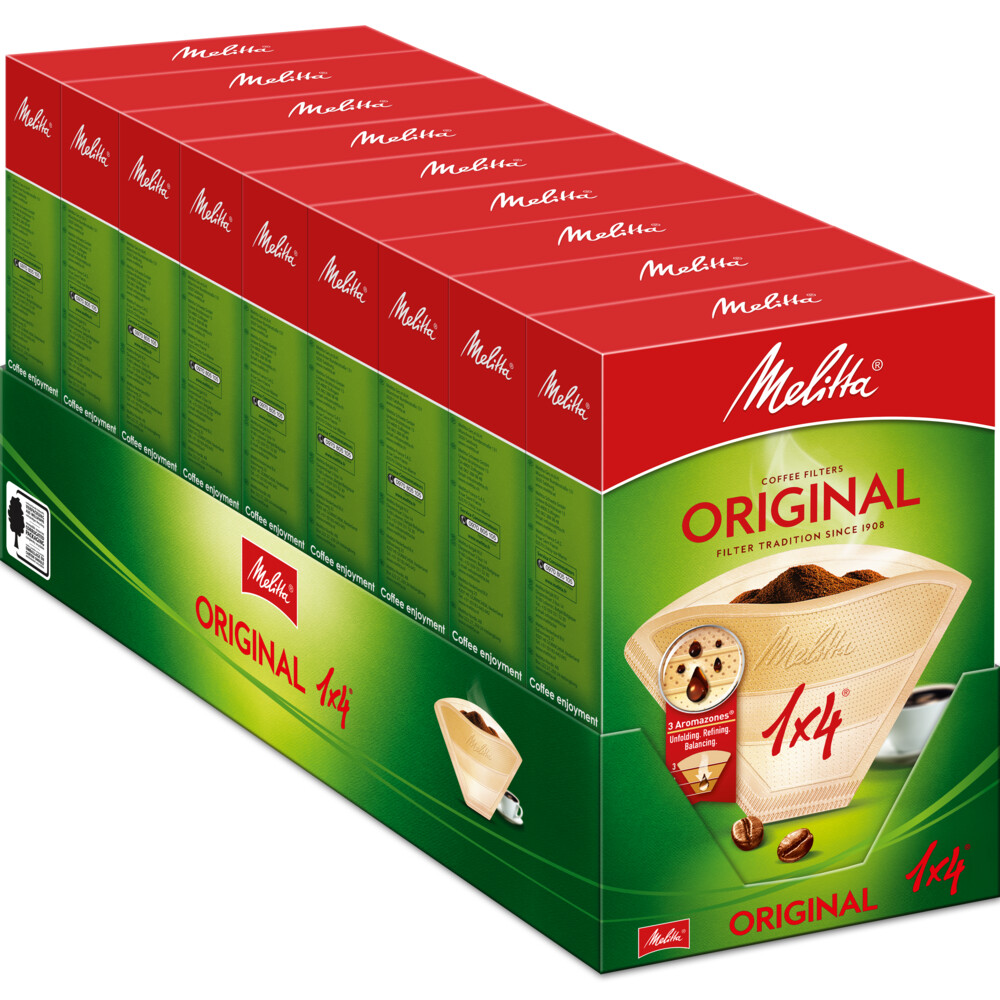 9x Melitta Filters 1x4 Bruin80 stuks