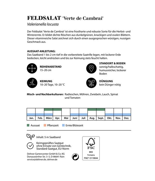 Dehner Saatband Feldsalat 'Verte de Cambrai',