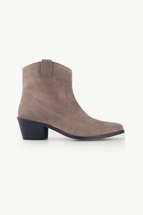 Leder-Stiefeletten, Veloursleder, Cowboystiefel, Weite H