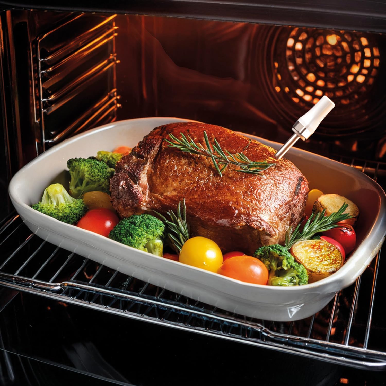 KKT KOLBE Backofen mit Bratenthermometer | 70L | 60cm | 2,8kW | Pizzafunktion | Grill | Umluft | Heißluft | Pyrolyse | Abschalt-Timer | Wärmeschutzverglasung | Air Fry Gitterrost | EB8319PHC