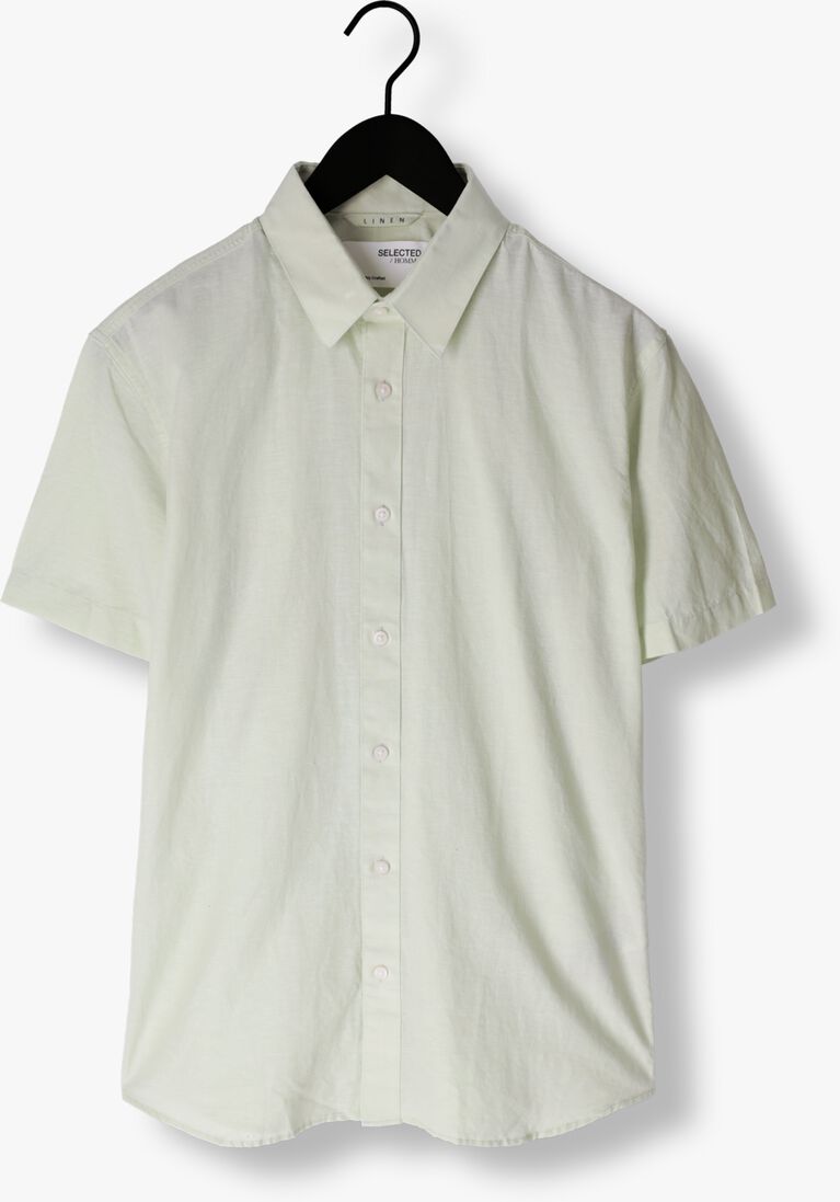 SELECTED HOMME groene selected homme casual overhemd slhslimnew-linen shirts ss classic w