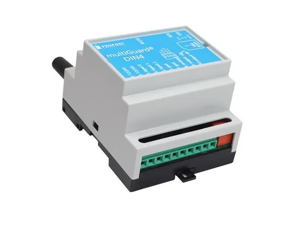 PROFORT MultiGuard DIN4 2G GSM sender/modtager, 12-24Vac/dc, 3 digitale indgange, 1 analog indgang, 1 relæudgang. Excl. strømforsyning